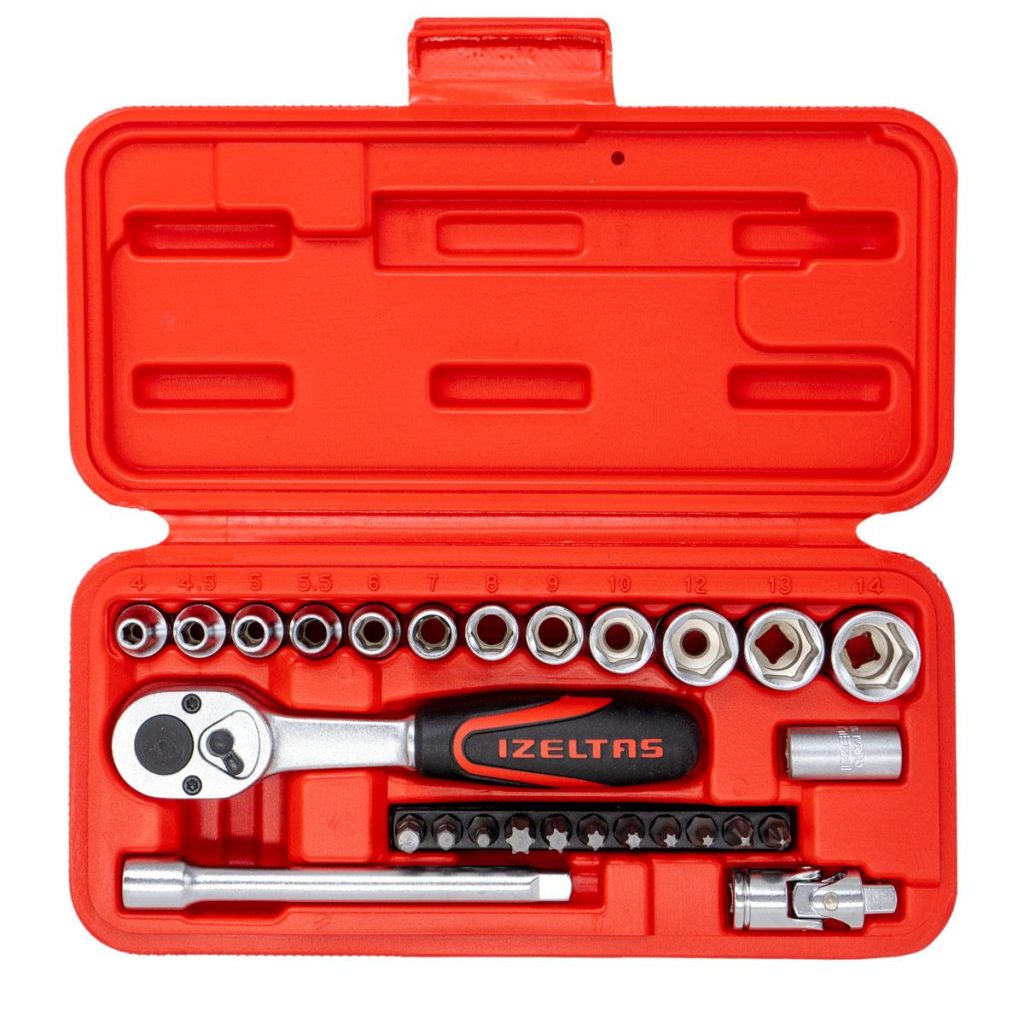 İzeltaş 1-4 Altı Köşe Mini Lokma Anahtar ve Bits Set 27 Parça