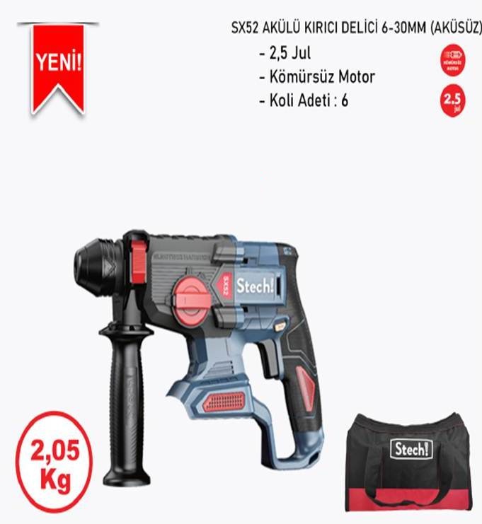 STECHEND SX52-2×4.0 ah Akülü Kırıcı Delici 6-30mm