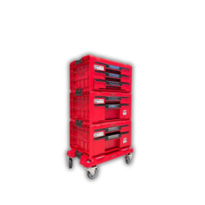 Qbrick System Workshop Set Red Promo Qbrick Çekmeceli ve tekerlekli takım arabası