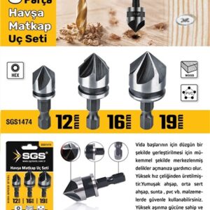 SGS Havşa Matkap Ucu Seti (12 mm-16mm-19mm)